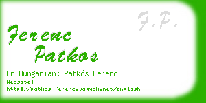ferenc patkos business card