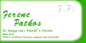 ferenc patkos business card